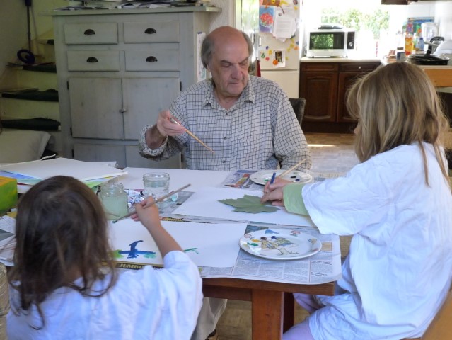 Francois Hugo with his grandchildren